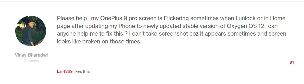 Screen Flickering in OnePlus 9 Pro