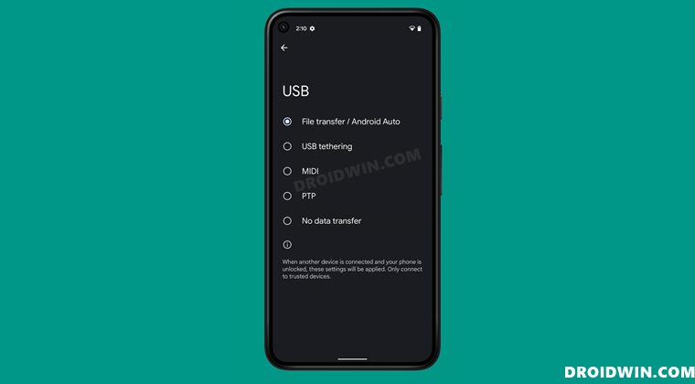 Set File Transfer as the Default USB Connection in Android - DroidWin