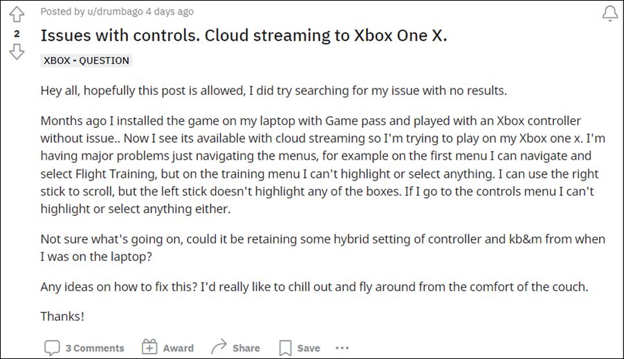 Xbox Controller Not Working on Microsoft Flight Simulator Cloud Gaming