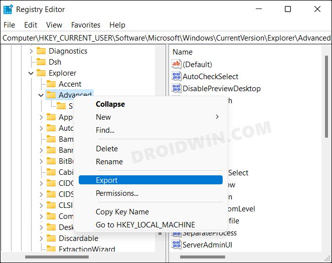 Backup Registry in Windows 11