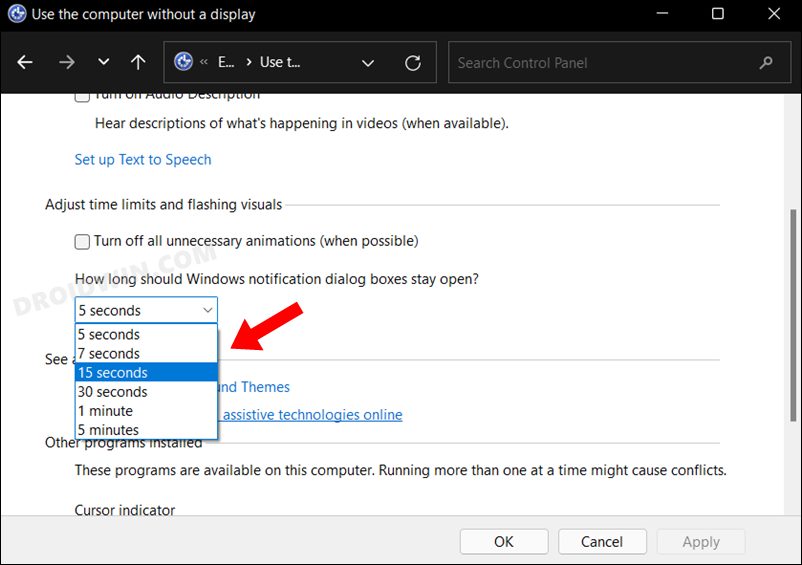 Change Windows 11 Notification Display Duration