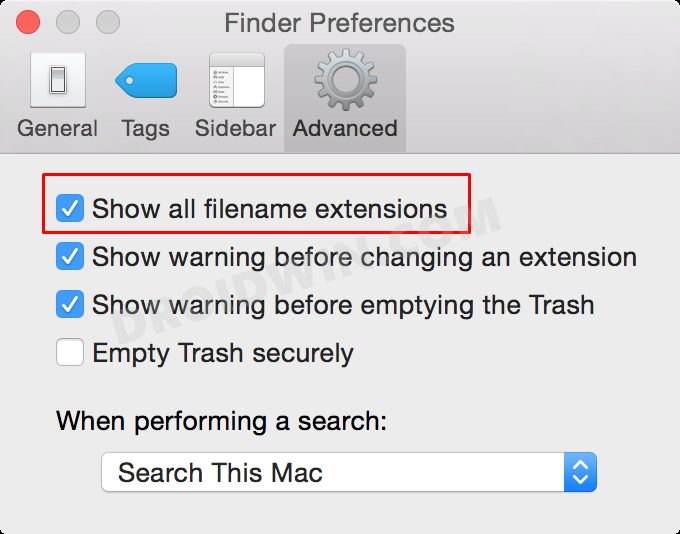 missing EFS file preview macOS Monterey
