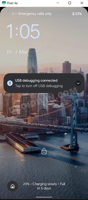 unlock android device via adb