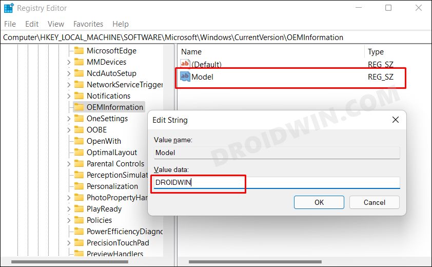 Change System Product Name in Windows 11