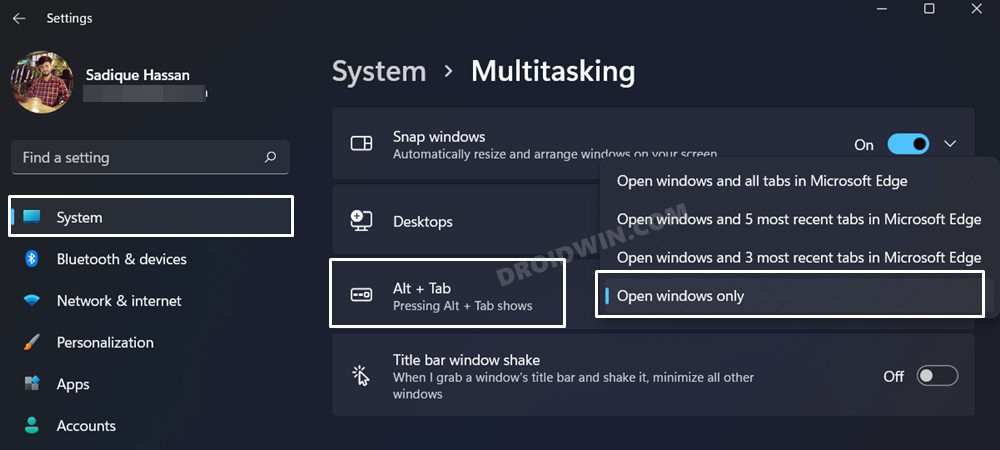 Disable Microsoft Edge Tabs in Alt Tab on Windows 11   DroidWin - 23