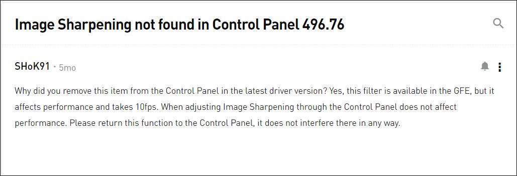 Bring Back Image Sharpening in Nvidia Control Panel