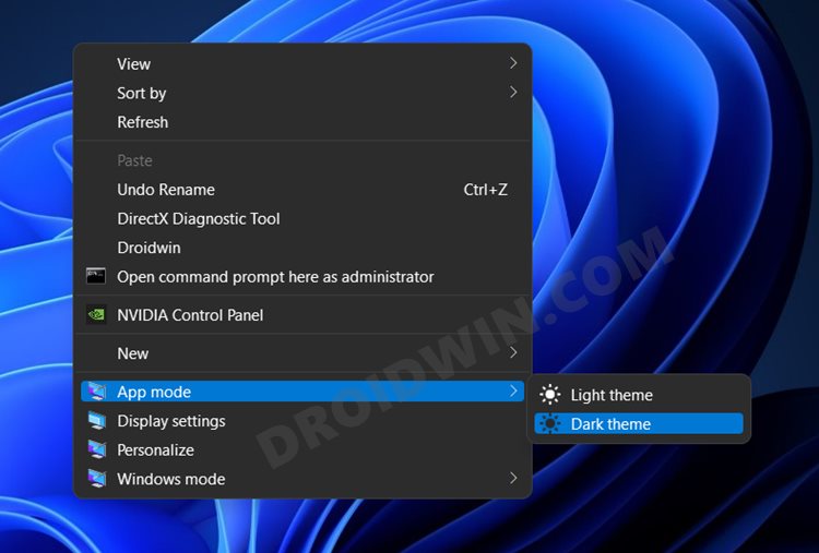 Add Dark Light Mode option in Windows 11 Right Click Menu   DroidWin - 90