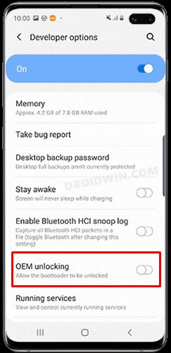 unlock bootloader samsung Galaxy Tab S8