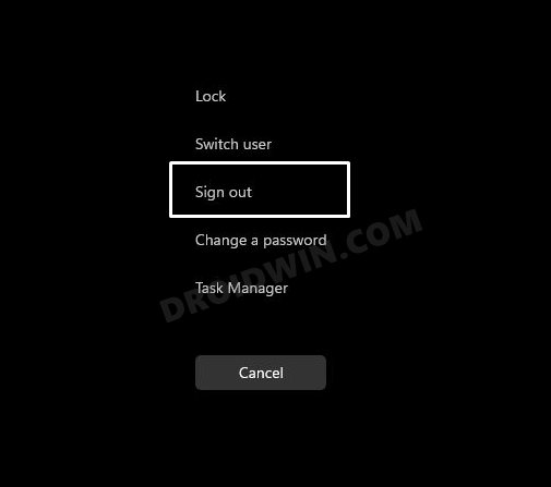 Add Sign Out in Windows Power Menu