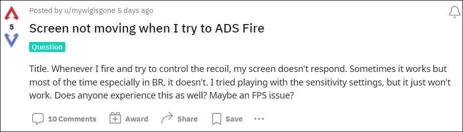 Apex Legends Mobile ADS Fire Bug