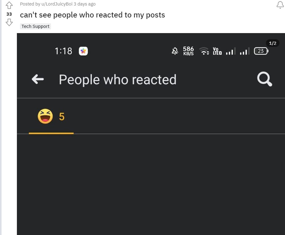 Cannot View Facebook Reactions