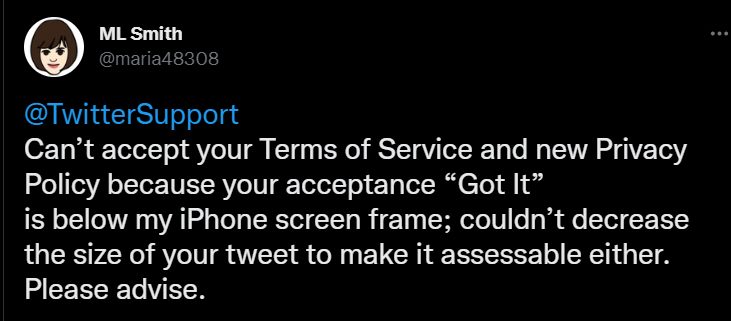 Remove Twitter Terms of Service pop-up dialog box