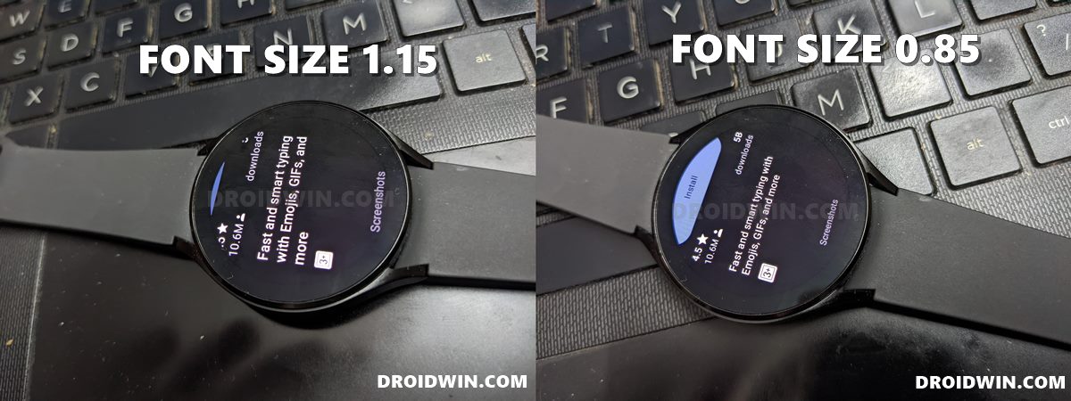 change font size Galaxy Watch 4