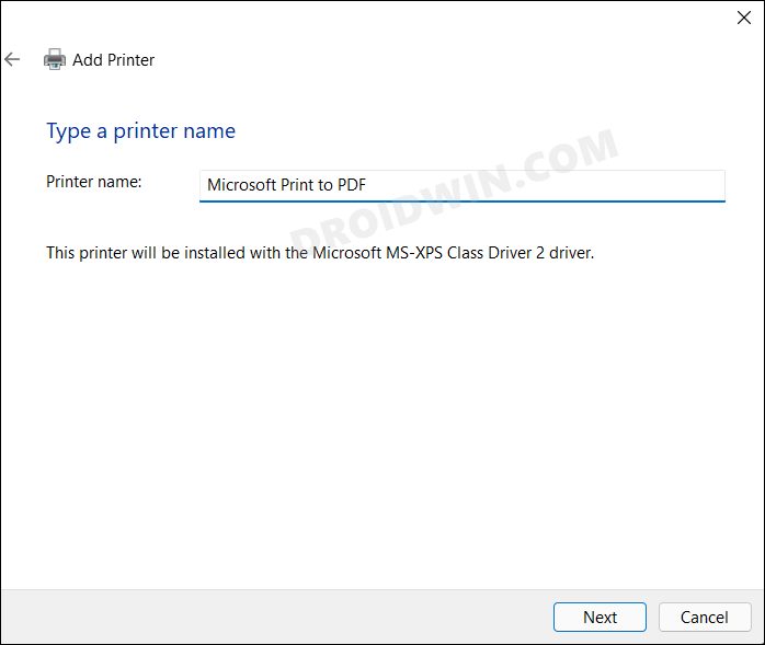 Print to PDF Option Missing in Windows 11