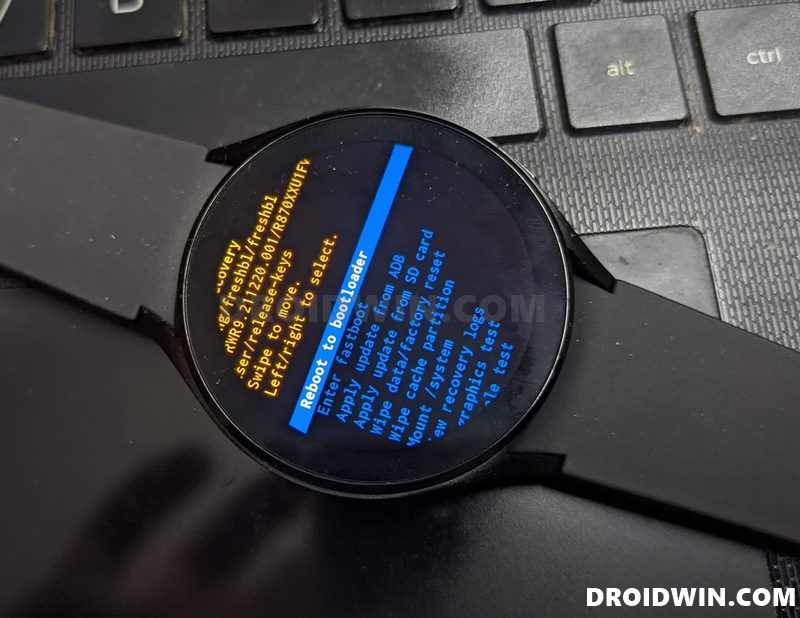 boot galaxy watch 4 to fastboot mode