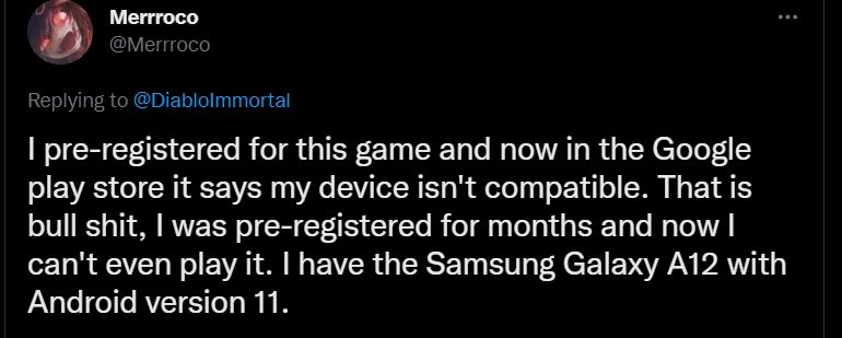 Diablo Immortal Your device isn't compatible with this version