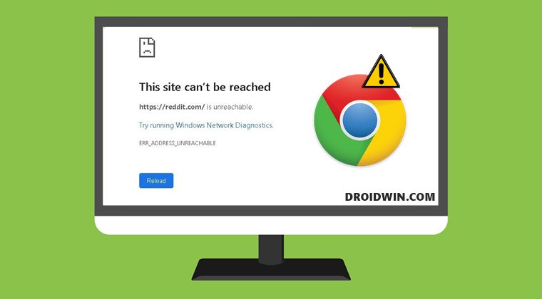 ERR_ADDRESS_UNREACHABLE Error in Chrome