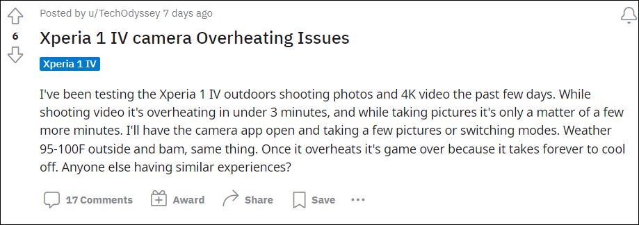 Sony Xperia 1 IV Overheating
