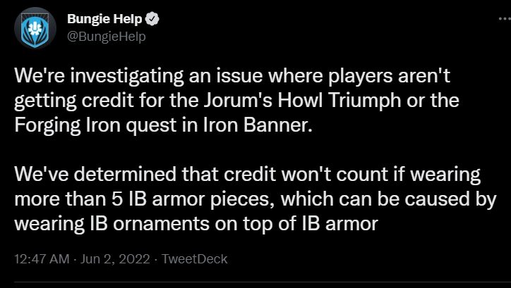 Destiny 2 Forging Iron Quest Issues