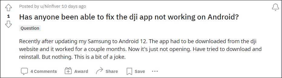 dji app not working on android
