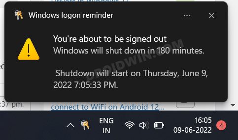 Schedule Automatic Shutdown in Windows 11