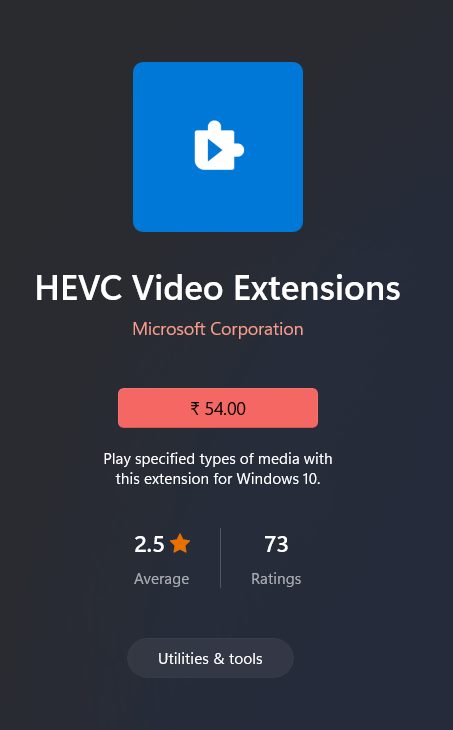 Download HEVC Video Extension for Free