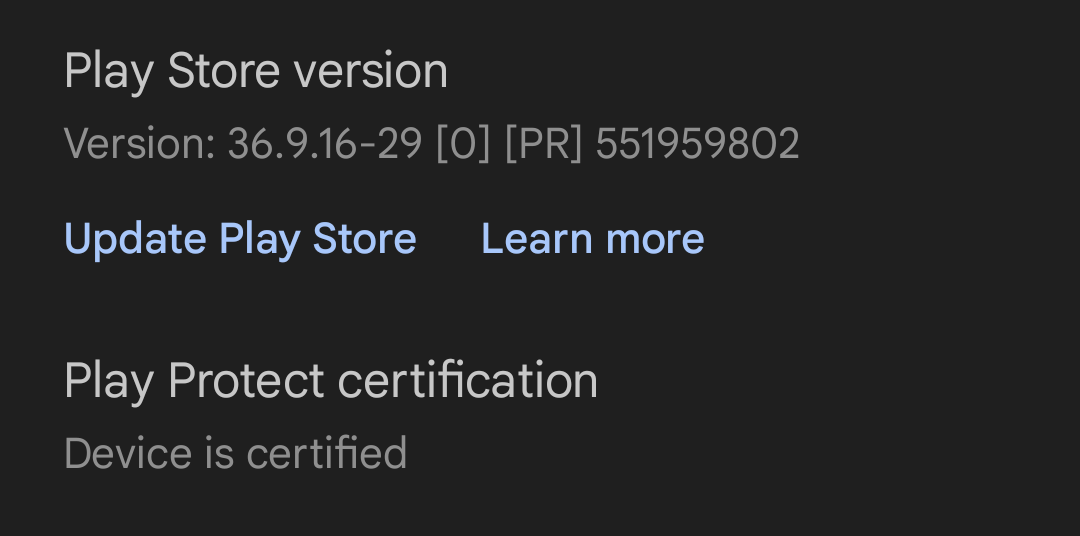 play protect certification device is not certified