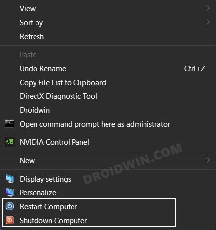 Add Power Menu to Windows 11 Right-Click Menu