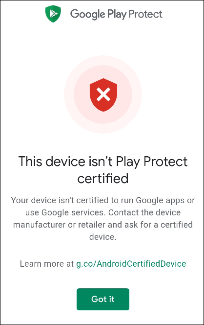 this device is not certified