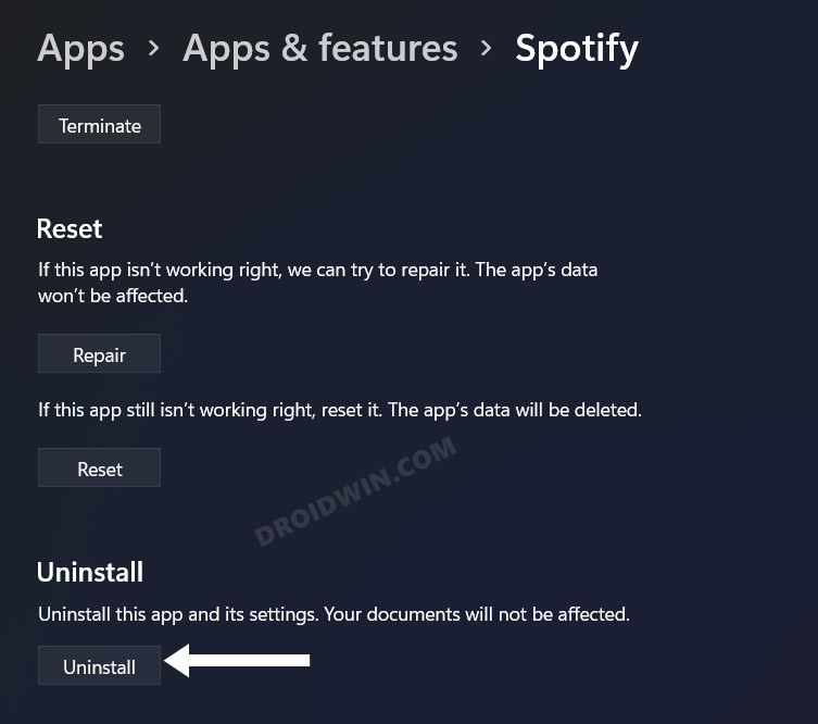 Spotify App not Working in Windows 11