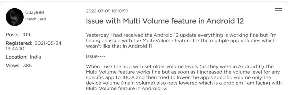 Multi Volume in Moto G40 Fusion android 12