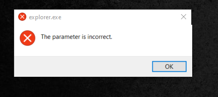 The Parameter is Incorrect
