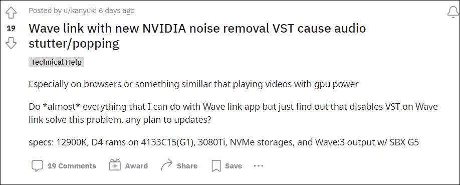 Elgato Wave Link not working with Nvidia Broadcast VST plugin