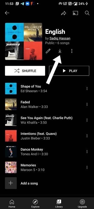 YouTube Music shuffle song unavailable