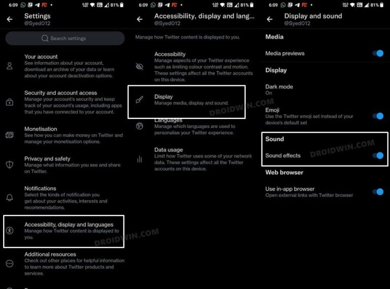 How to Turn off Refresh Sound in Twitter DroidWin