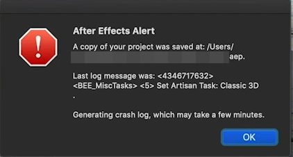 Cannot Save File in Adobe After Effects on Mac