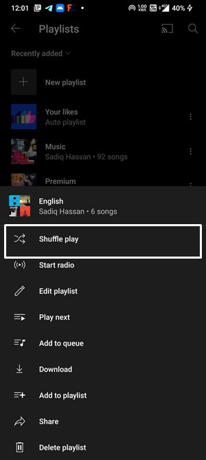 YouTube Music shuffle song unavailable