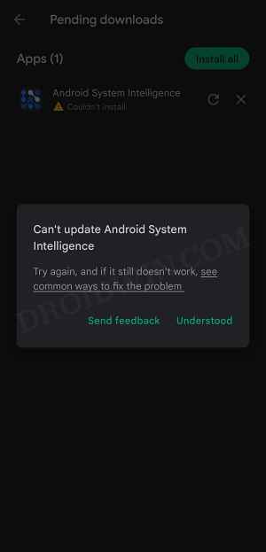 Android System Intelligence not compatible One UI 5.0