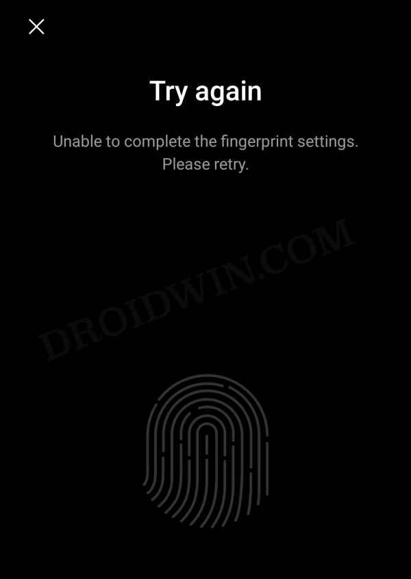 Cannot Register a New Fingerprint in OnePlus