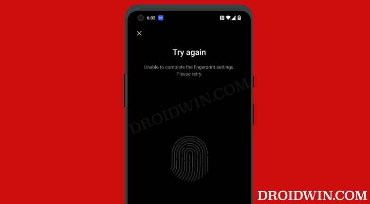 Cannot Register a New Fingerprint in OnePlus
