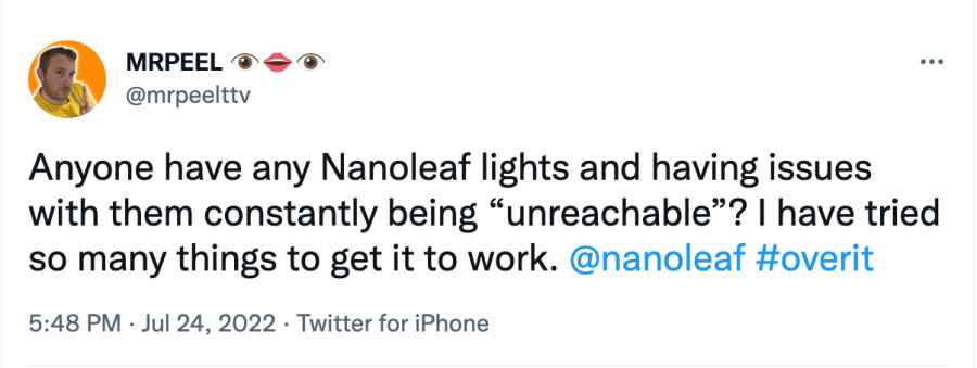 Nanoleaf lights Unreachable error