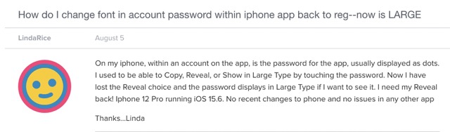 1Password Reveal feature missing