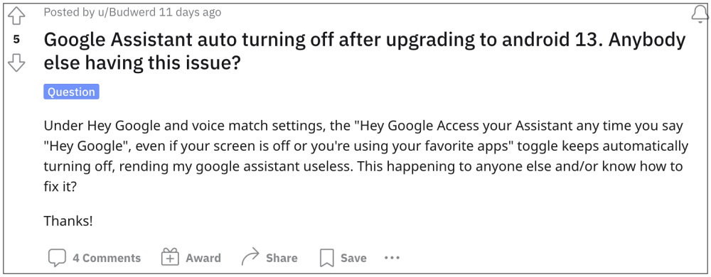 Hey Google not working in Google Assistant