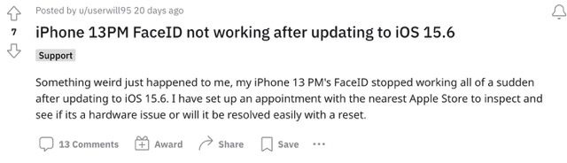 iPhone Face ID not working