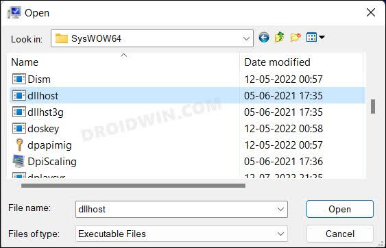 The action cannot be completed because the file is open in COM Surrogate
