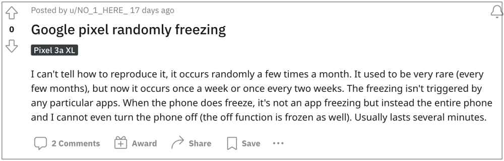 recent menu freezes android 13