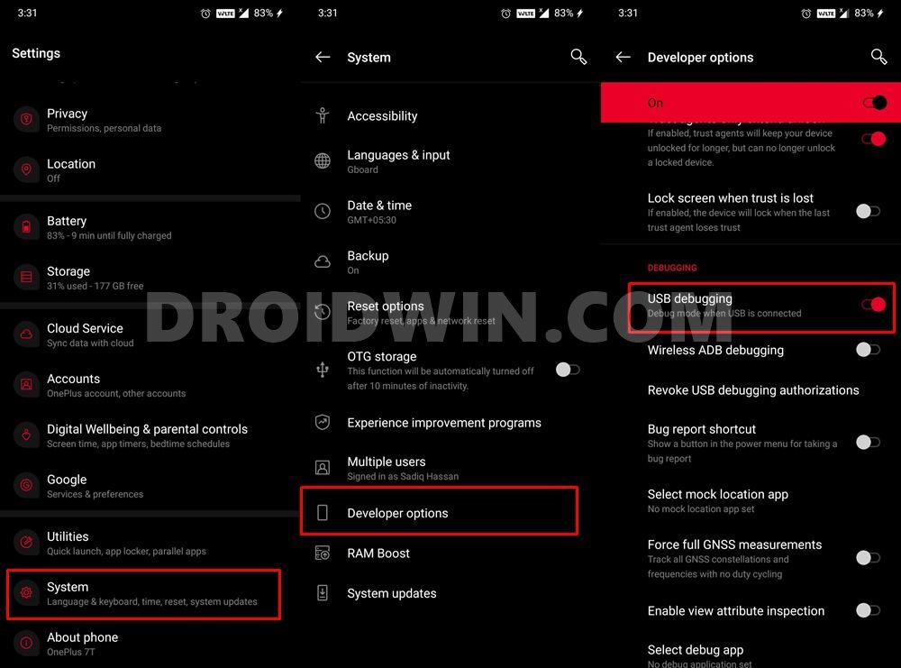 Remove OnePlus Account from Settings