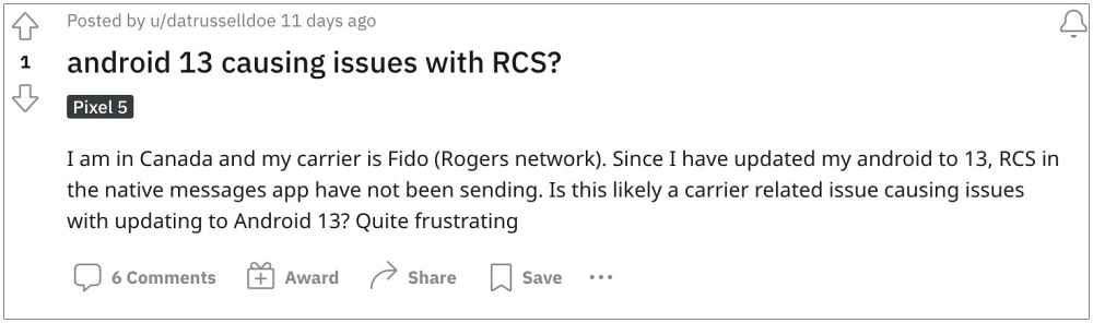 Cannot Send RCS Messages