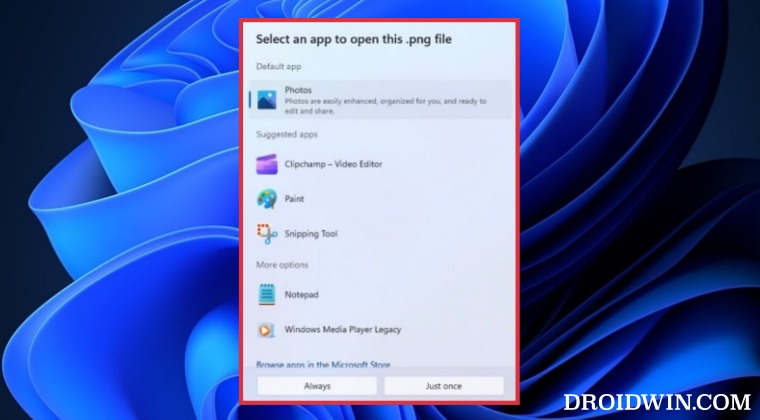 Enable new Open with dialog box in Windows 11