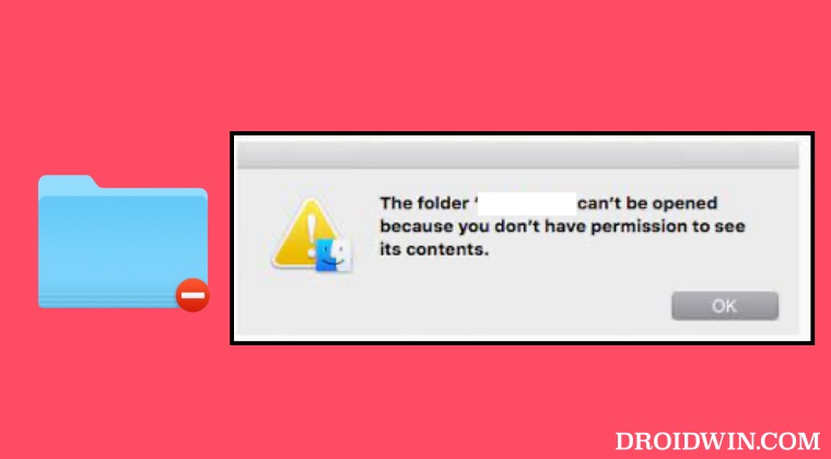 The folder can't be opened because you don't have permission
